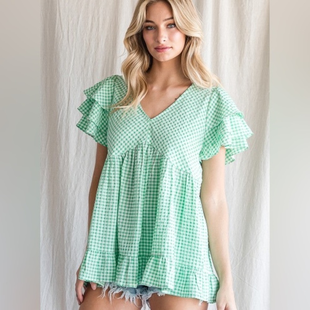 Green Jodifl flowy babydoll top